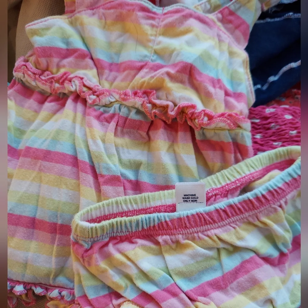 🎁 10/$25- Gap stripe dress and briefs,  0-3 months,  pastel stripes